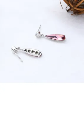 Boucles oreilles rose cristal