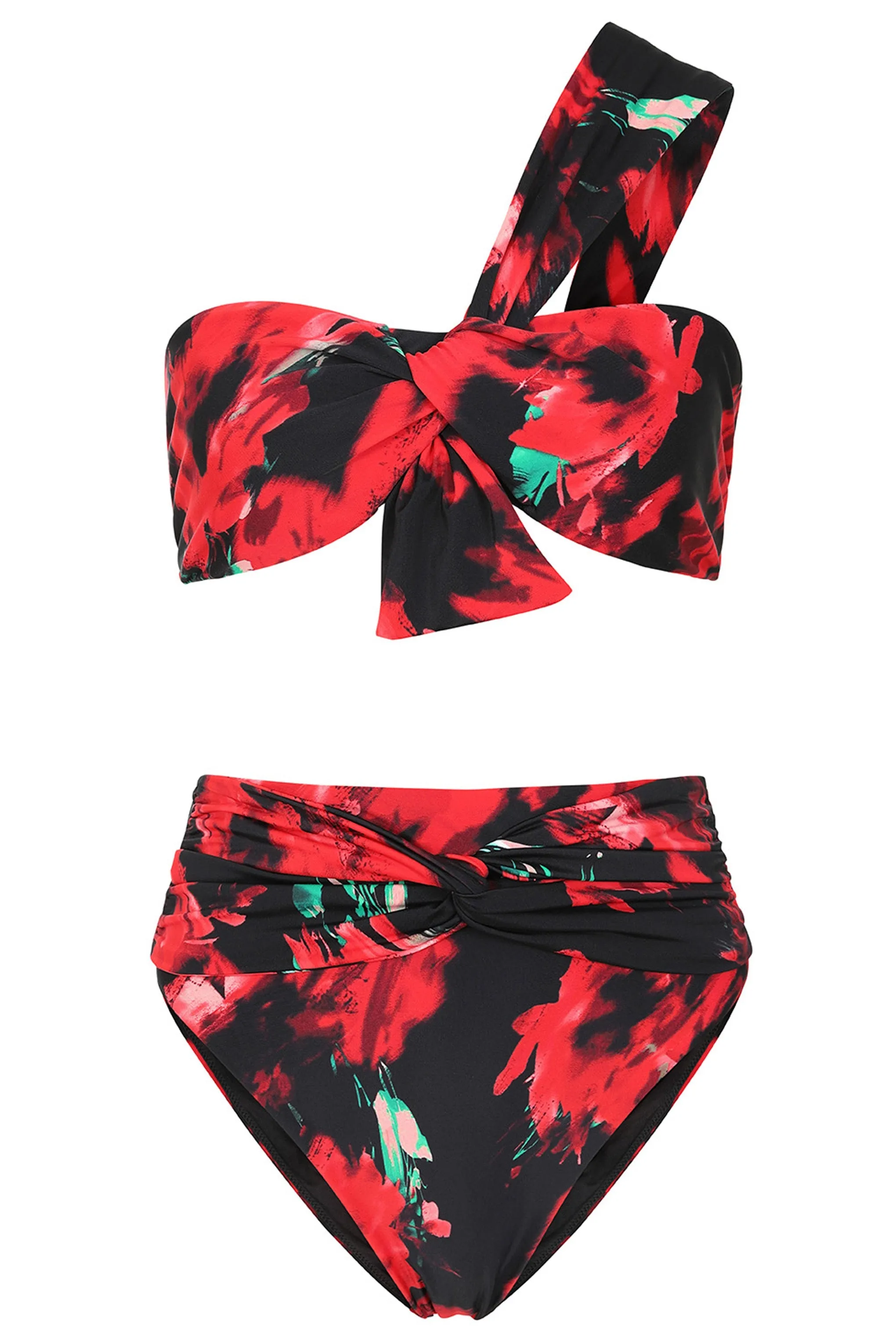 Bowline | Haut de bikini multi-couleur noué à une épaule