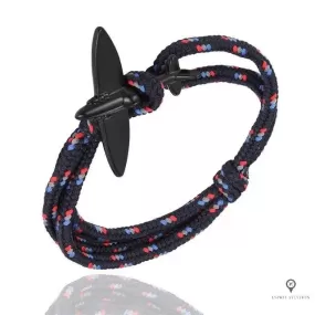 Bracelet Avion Corde Noir et Bleu