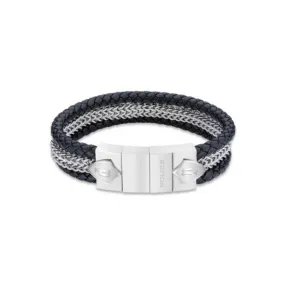 Bracelet Homme Police Bijoux LANCE - Cuir Bleu | 3 Suisses