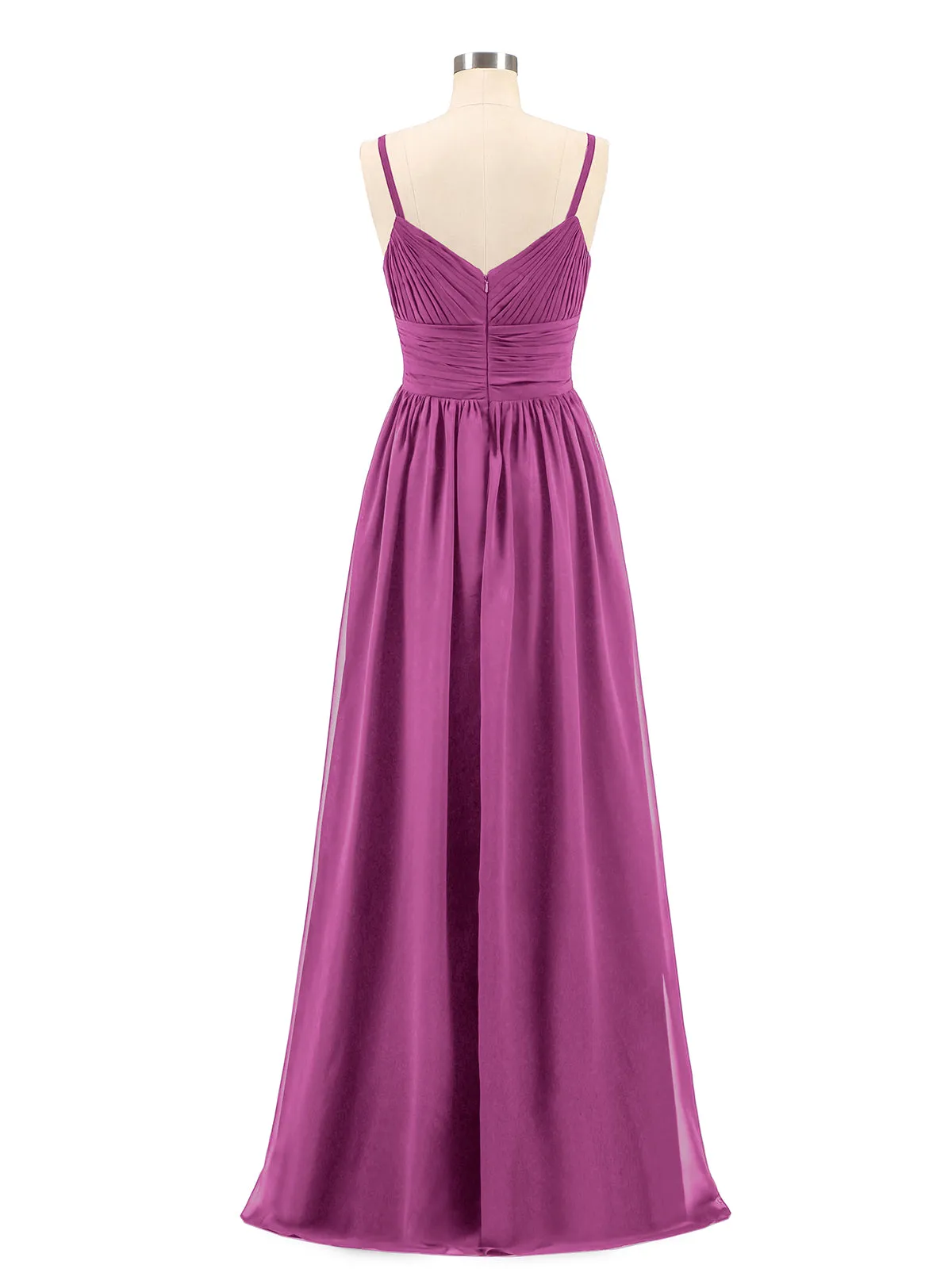 Bretelles Spaghetti Mousseline Maxi Robes Orchidee Grande Taille