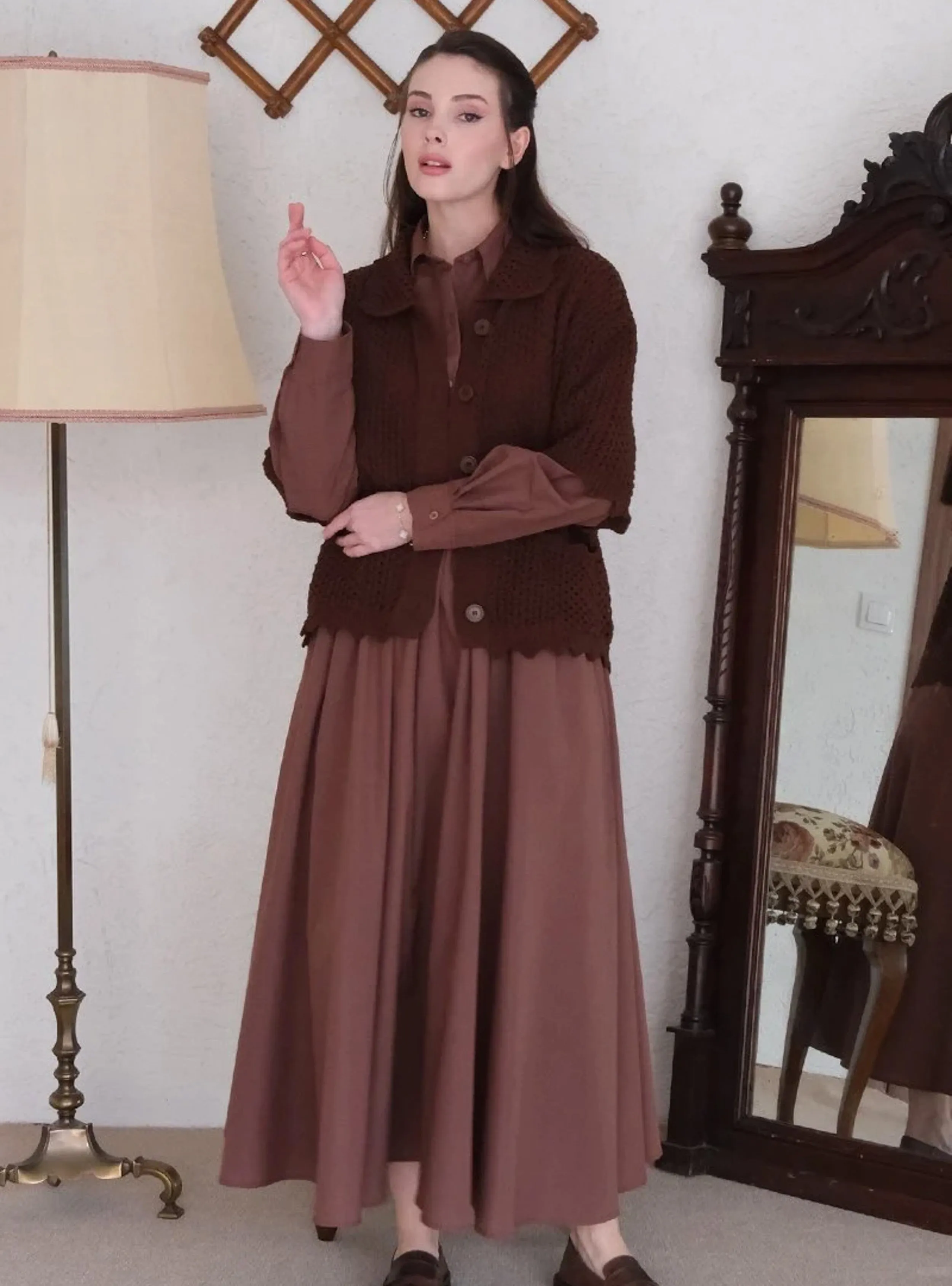 Brown - Knit Cardigan