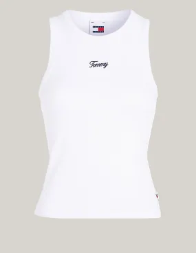 Camiseta Tommy Jeans con Logo Blanca Mujer