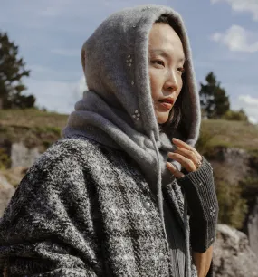 Capuche-cagoule en tricot - Gris clair