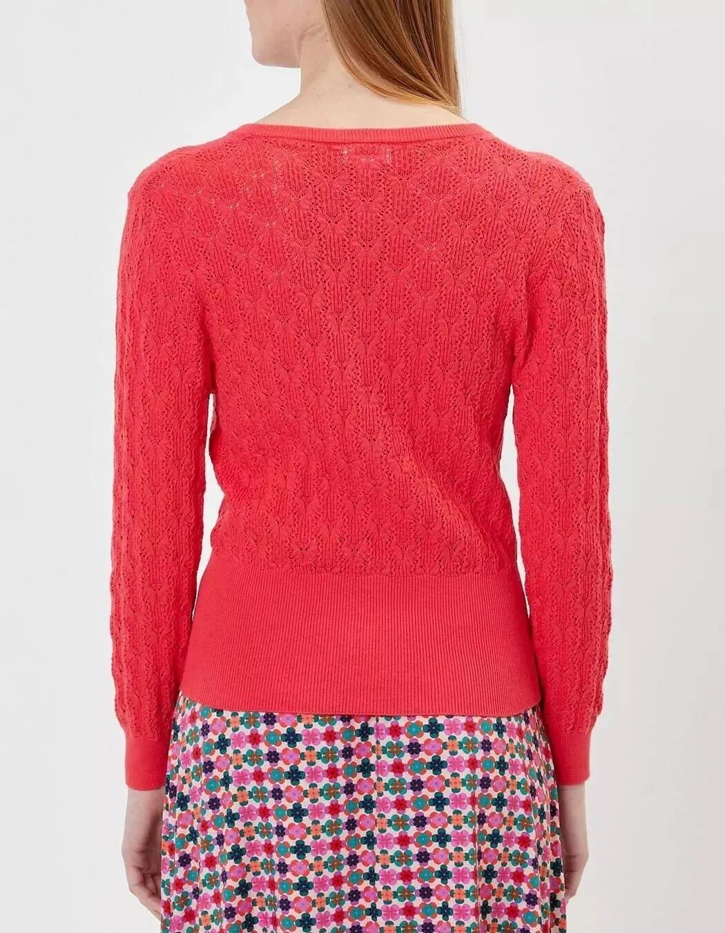 Cardigan ajouré corail Princesse Nomade, Karma