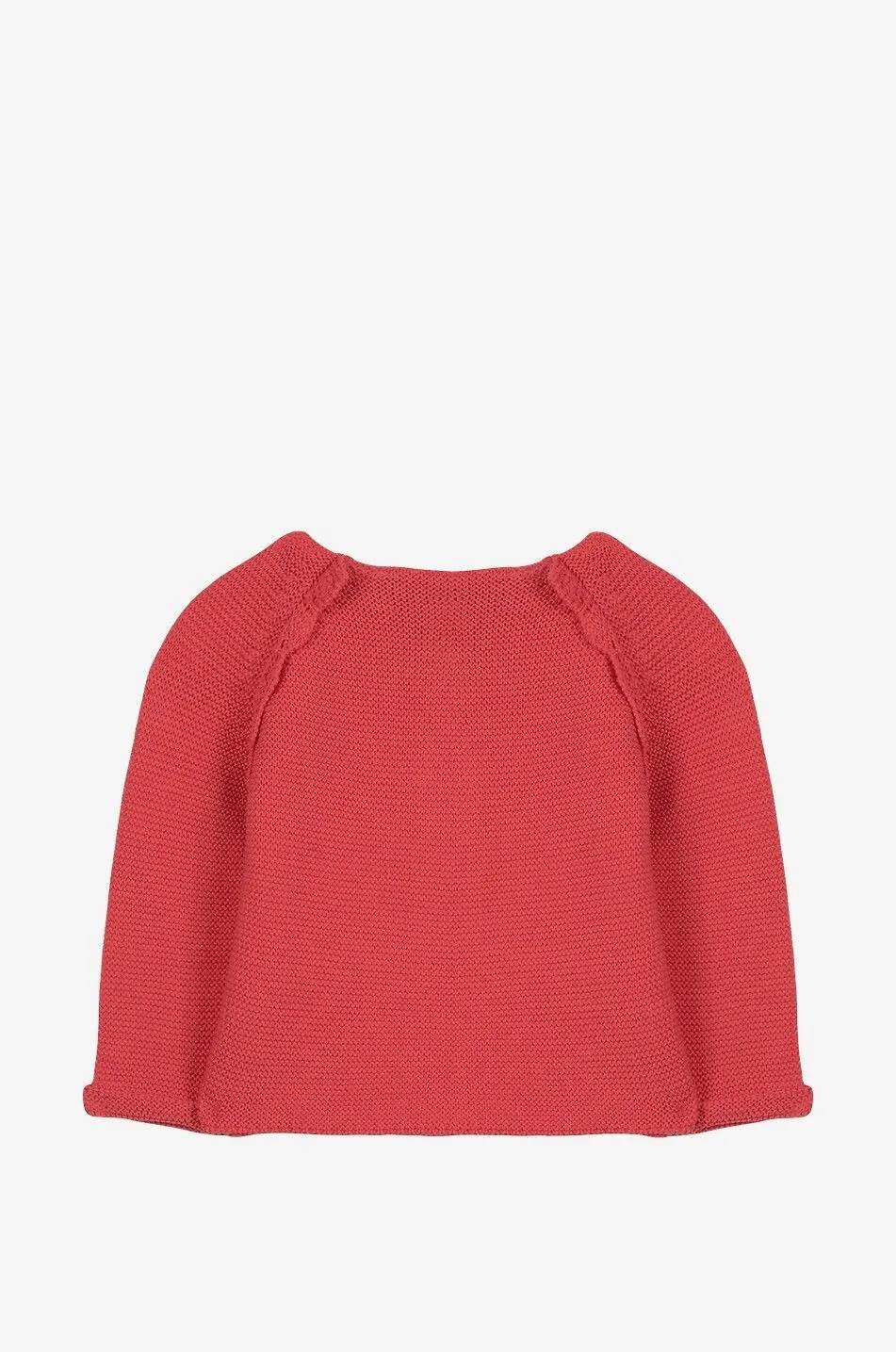 Cardigan en coton bébé point mousse à volants