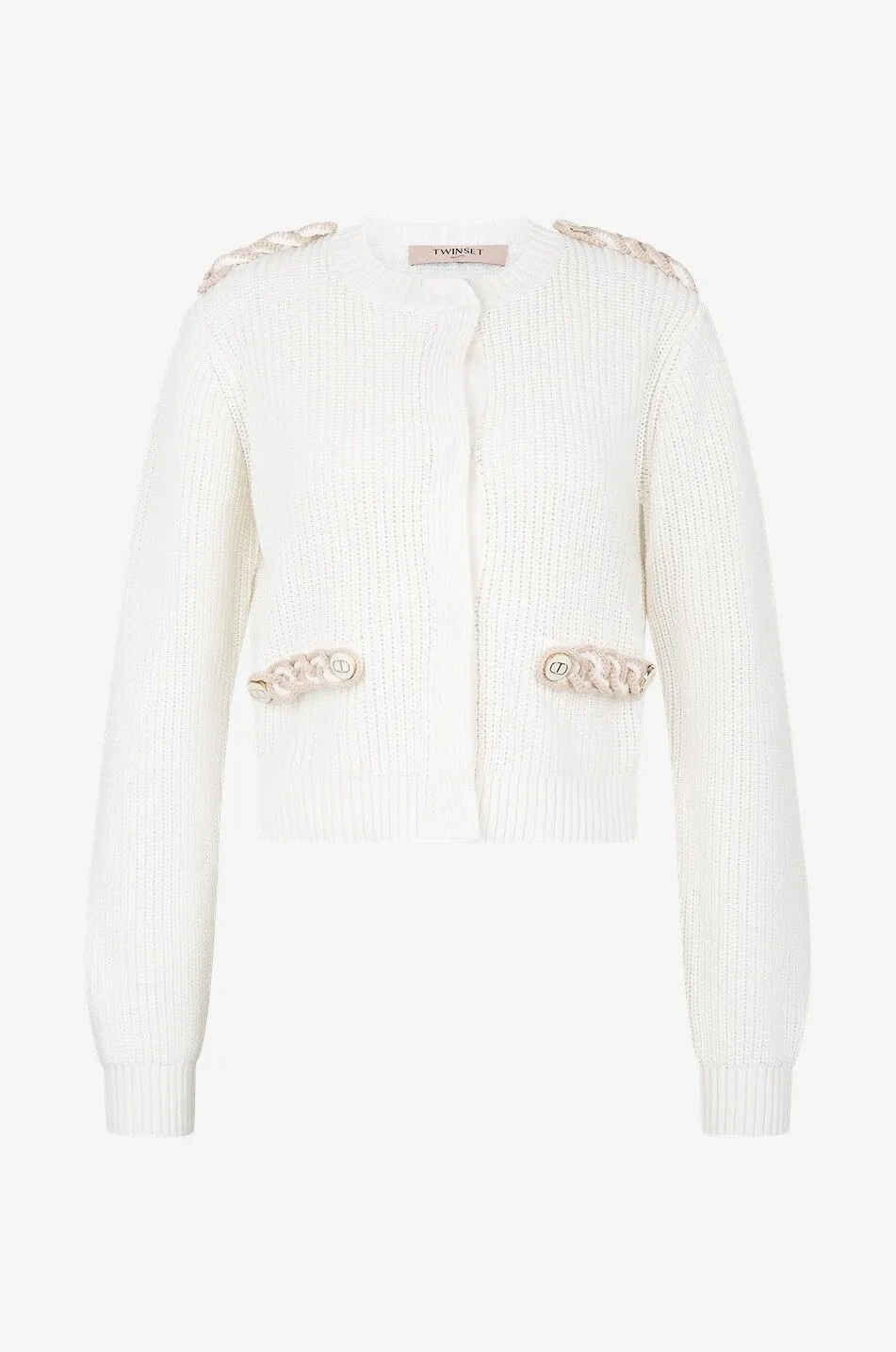 Cardigan en coton détail chaînes en maille