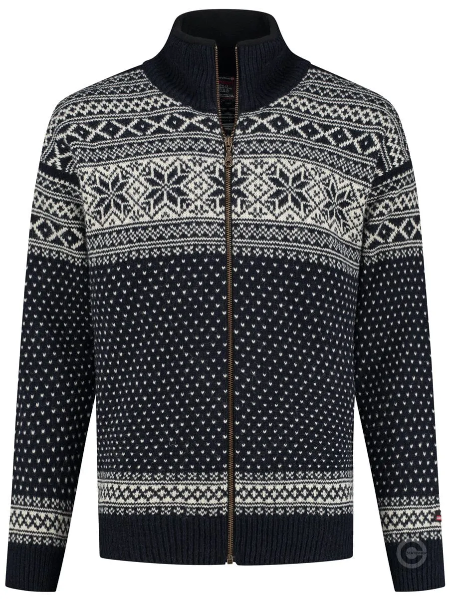 Cardigan made of 100% pure new Norwegian wool, darkblue