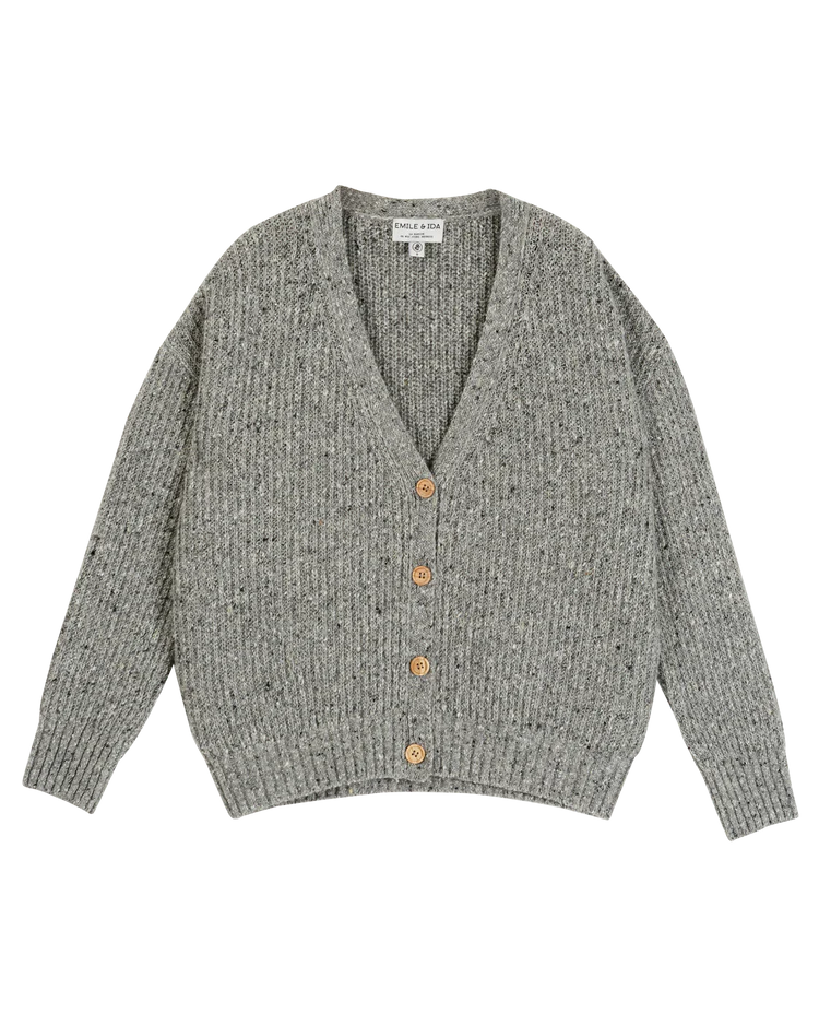 Cardigan Over Size – Gris Chiné