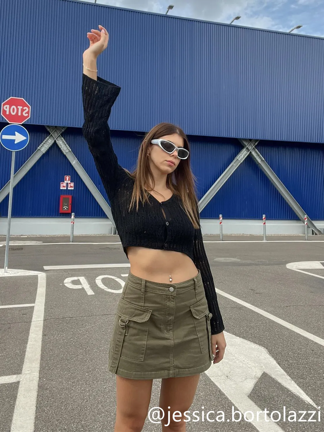 Cargo Mini Skirt Solid Color