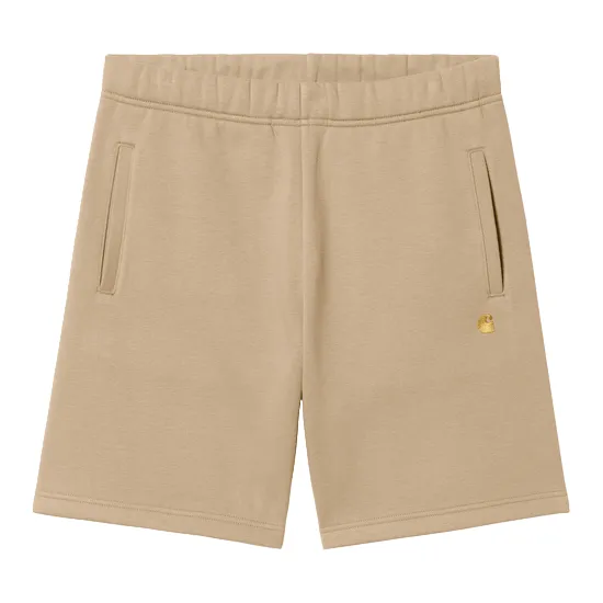 CARHARTT WIP CHASE SWEAT SHORT SABLE/GOLD - Hutchis