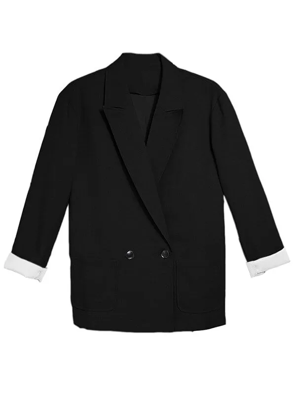 Casual Blazer Ample Femme Veste Classique à Manches Longues