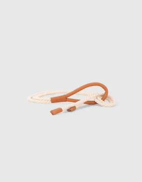 Ceinture à nouer en corde beige avec boucle cuir Femme