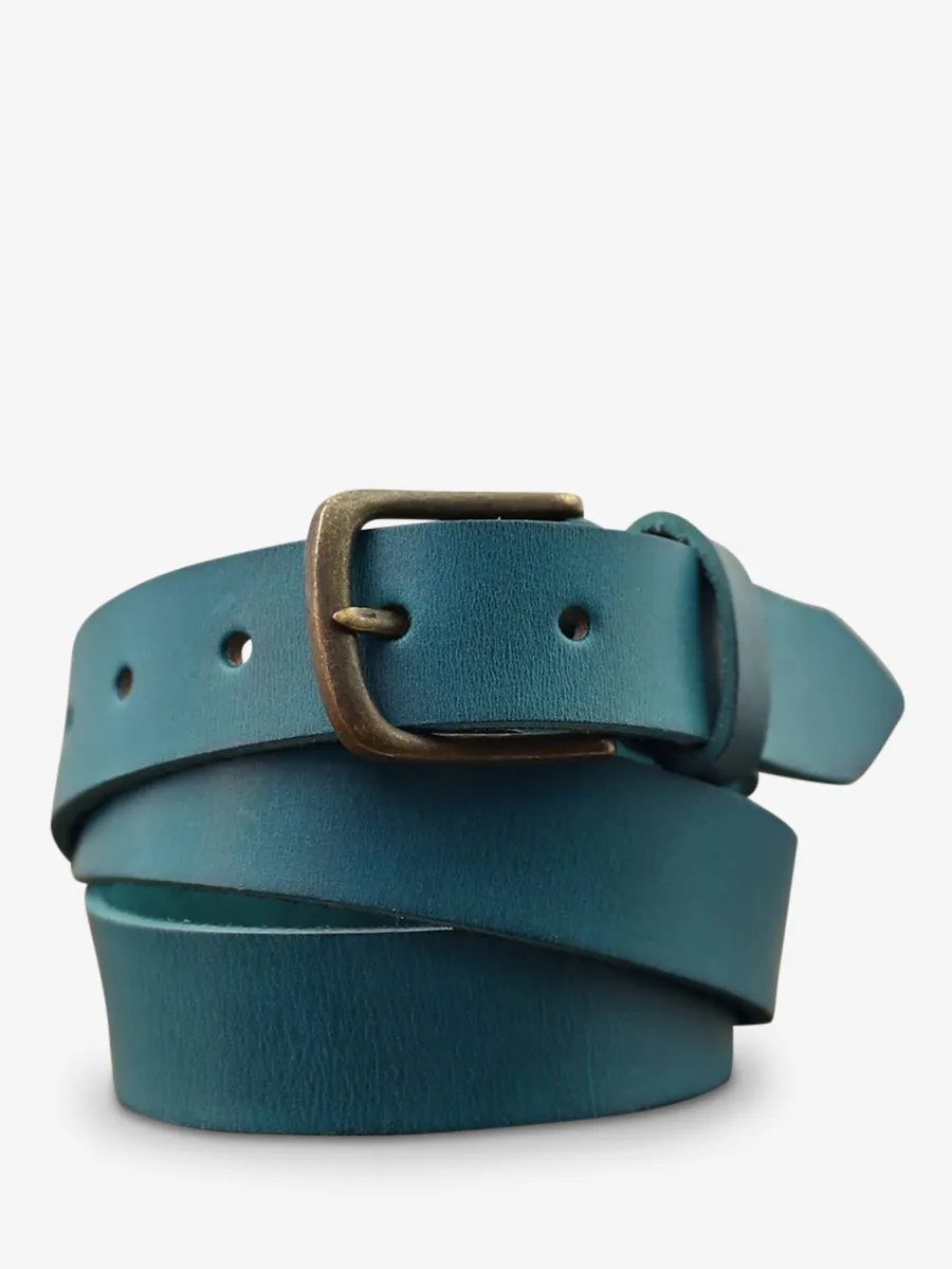 CEINTURE EN CUIR BLEU LaCeinture à Boucle - Bleu Piscine