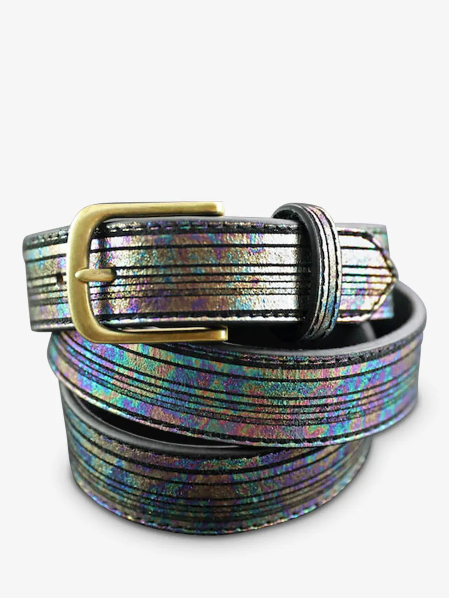 CEINTURE EN CUIR MULTICOLORE LaCeinture à Boucle - Holographique