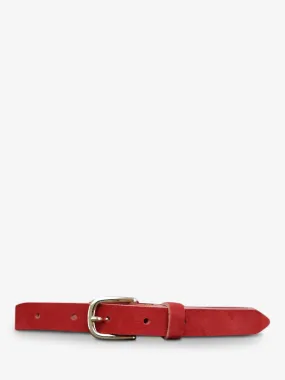 CEINTURE EN CUIR POUR HOMME ET FEMME ROUGE LaCeinture Magnifique Nubuck - 20mm - Rouge Carmin