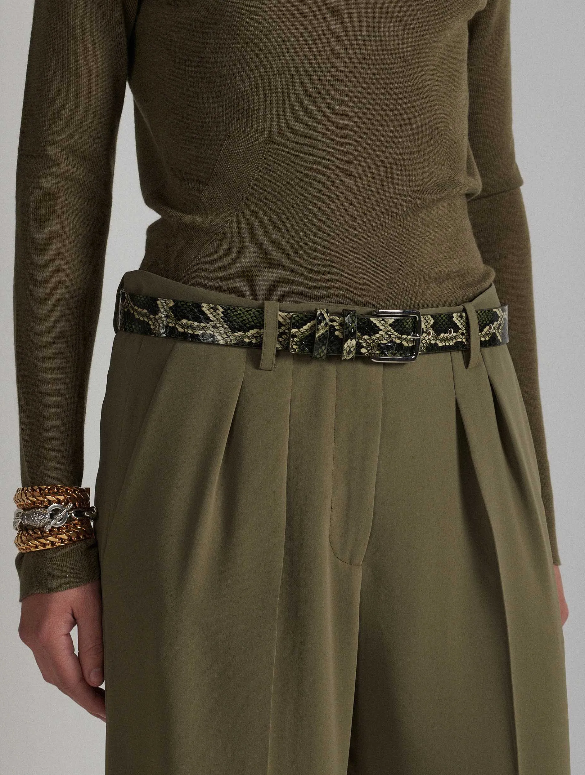 Ceinture moyenne en reptile kaki
