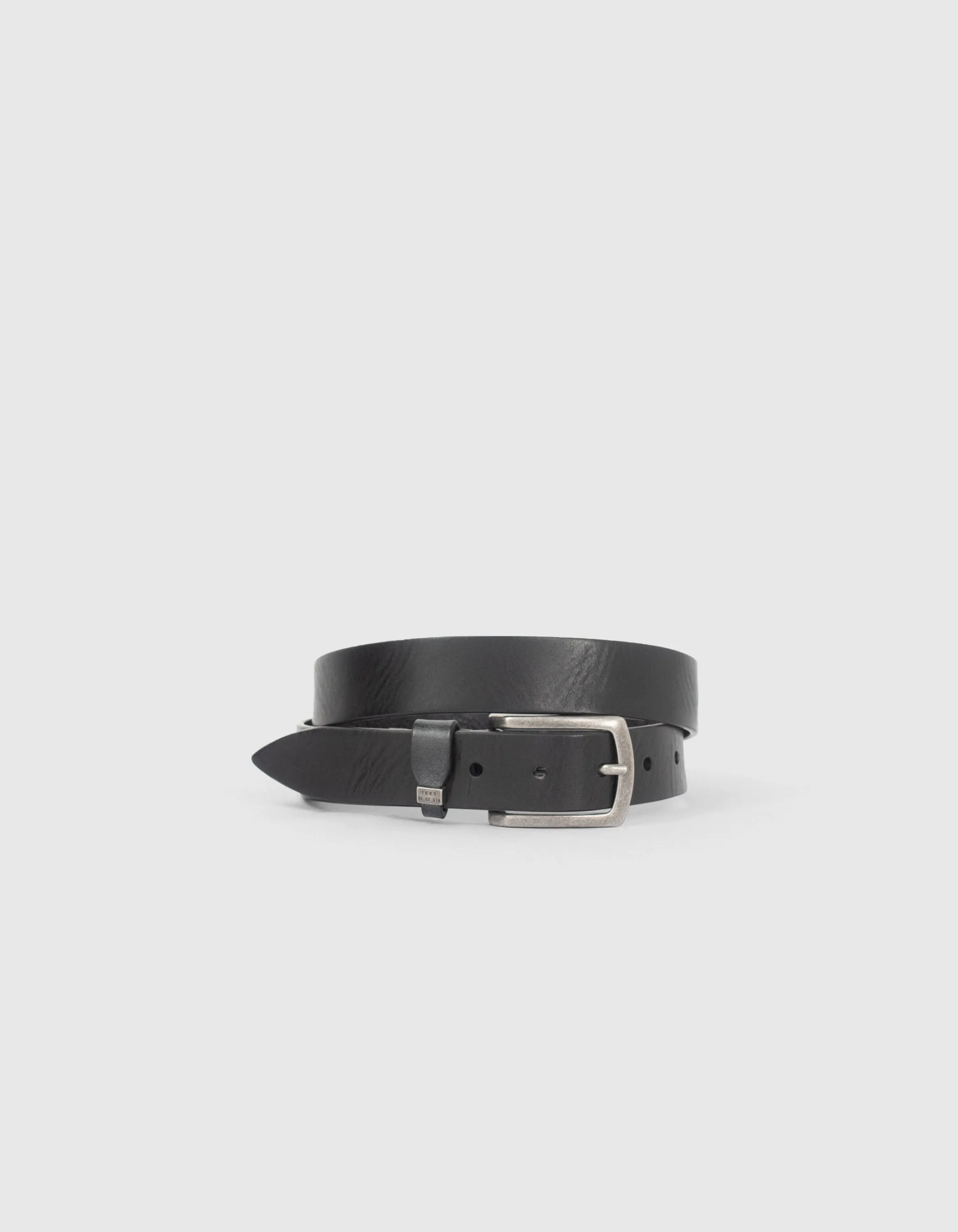 Ceinture noire en cuir lisse Homme