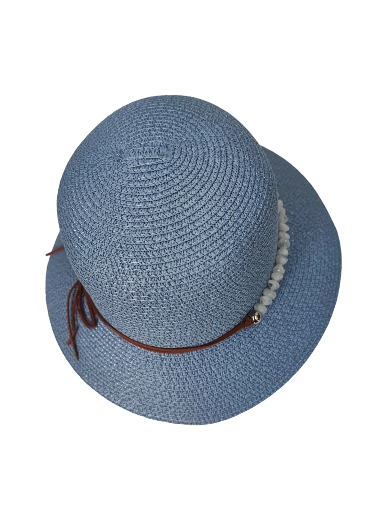 Chapeau avec perles blanches(x12)