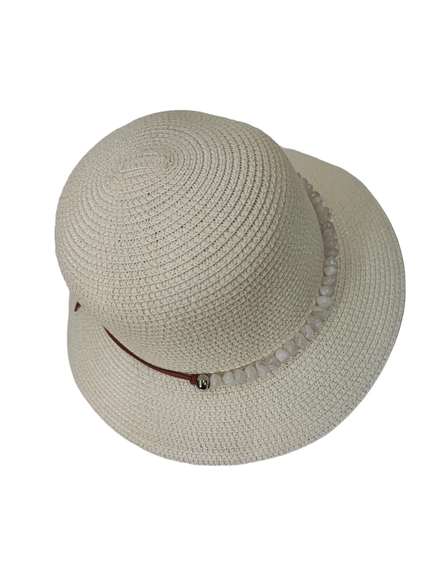 Chapeau avec perles blanches(x12)