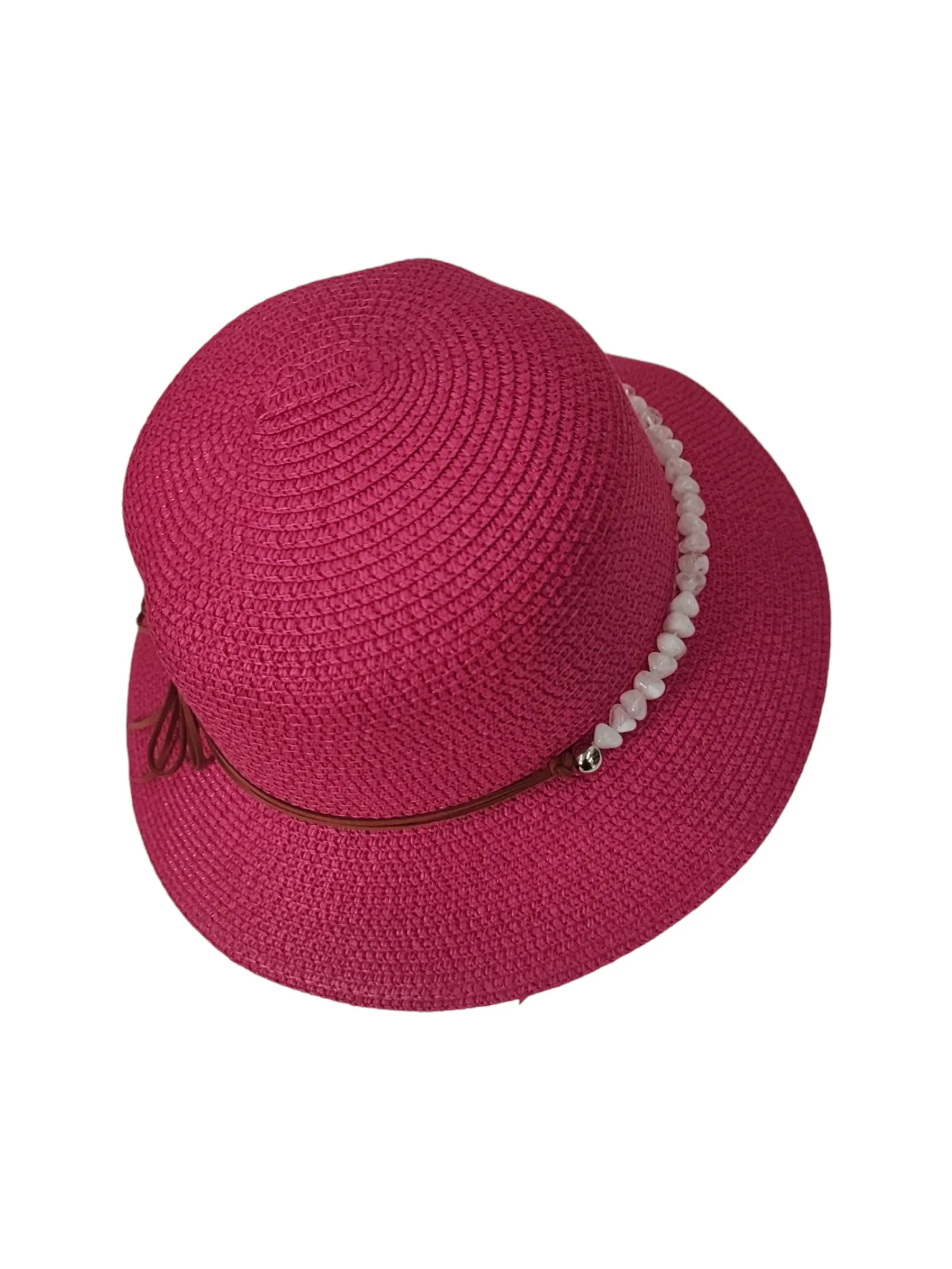 Chapeau avec perles blanches(x12)