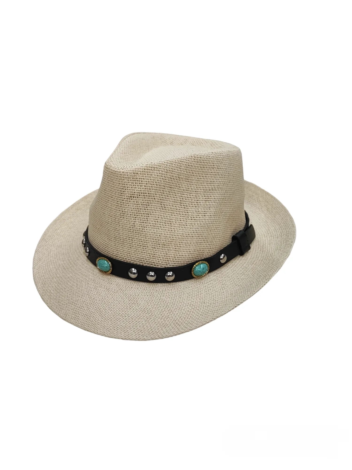 Chapeau de cowboy en paille avec ceinture(x4)