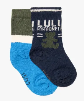 chaussettes bebe garcon imprime - lulucastagnette (lot de 2) bleu chaussettes