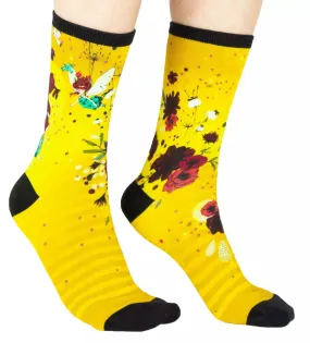 Chaussettes fantaisie bambou Lili Gambettes Fairy jaune