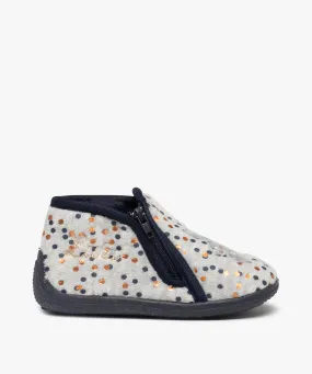 chaussons bebe fille bottillons a pois brillants ¨C lulucastagnette gris chaussons