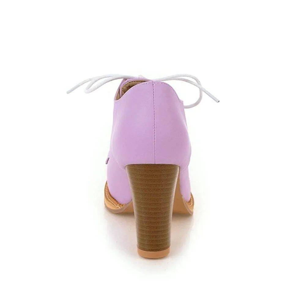 Chaussures Année 80 Derbies Roses À Talons