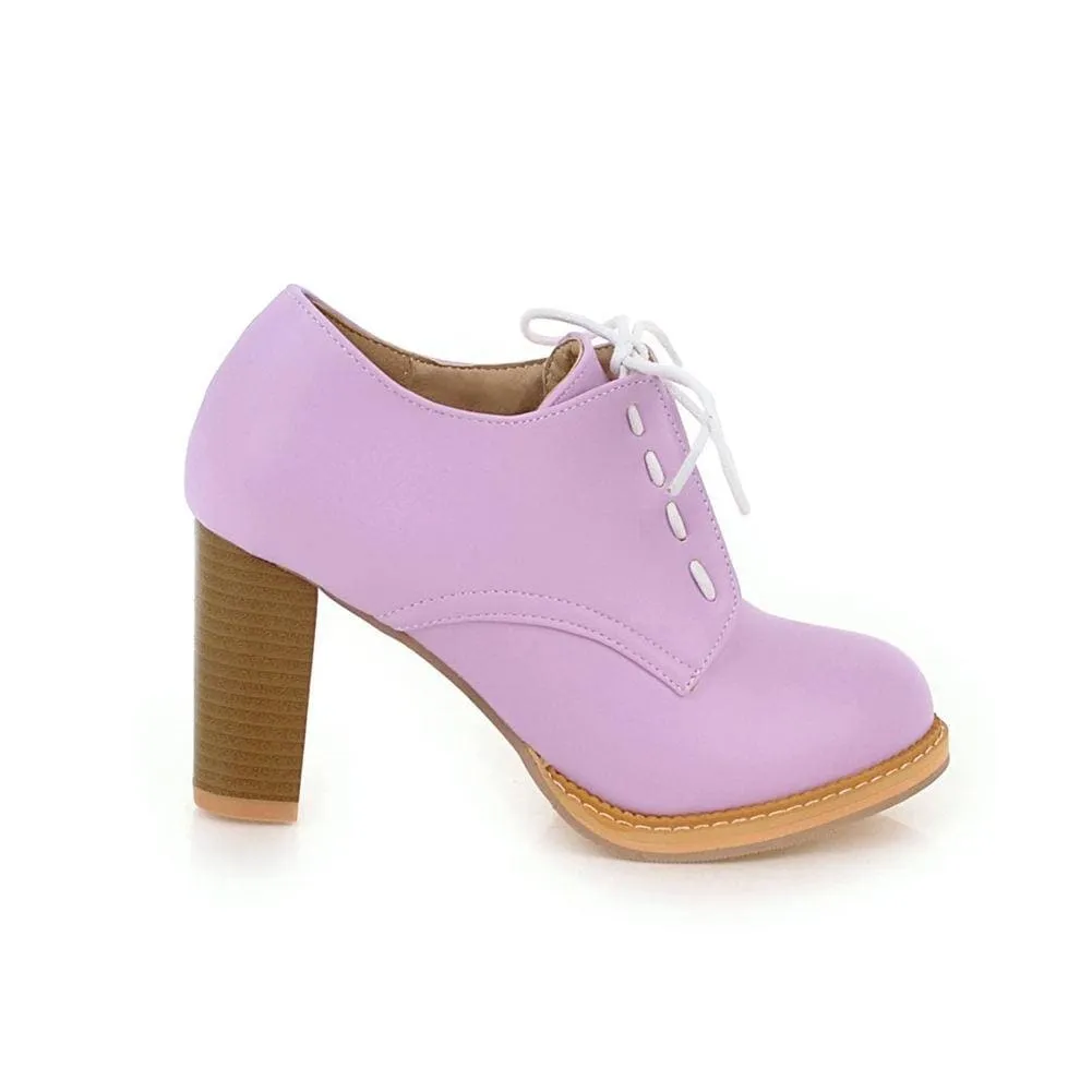 Chaussures Année 80 Derbies Roses À Talons