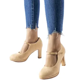 Chaussures à talons beiges avec fermeture Serri