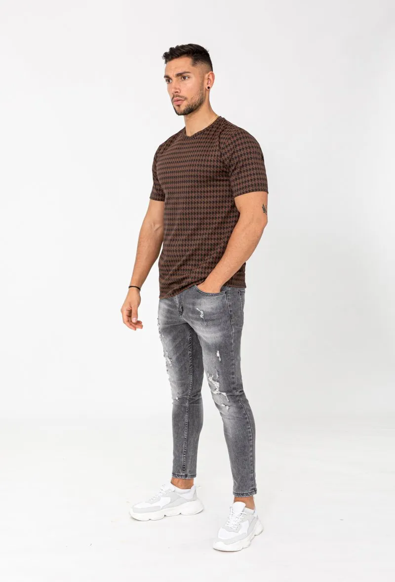 Checked Shirt Houndstooth - Fresh Patterned T-shirt - Shop Now!
