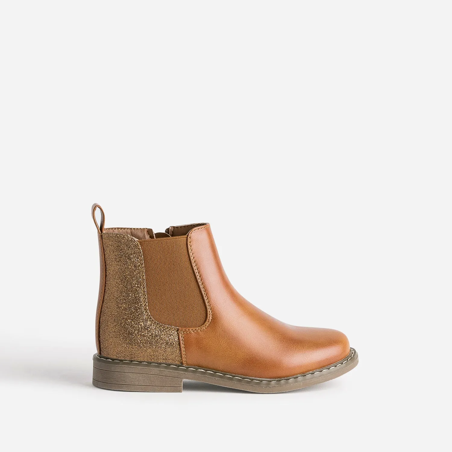 Chelsea boots BUGGY camel détails pailletés - Boots Enfant | ERAM