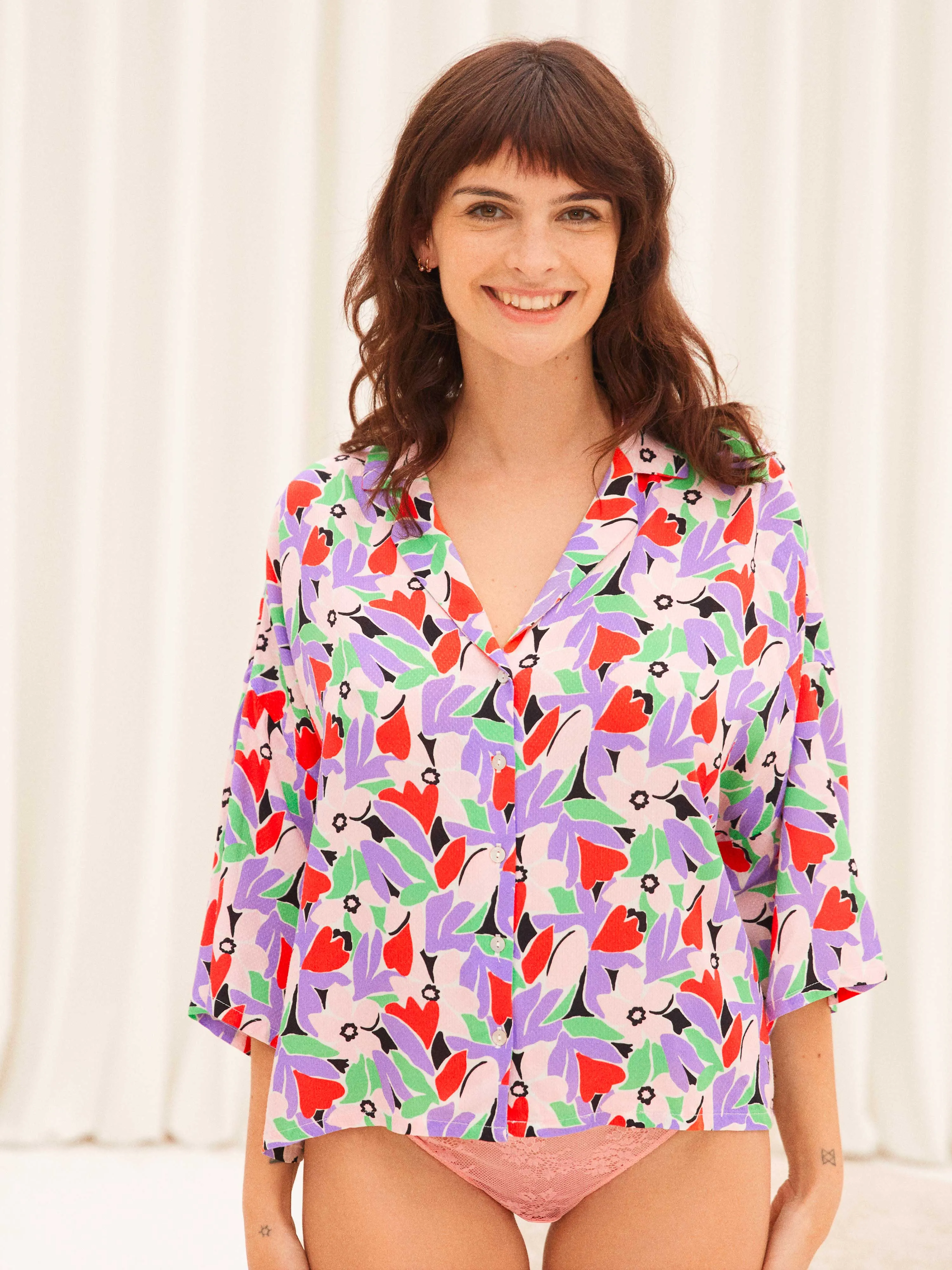 Chemise de pyjama - Minimalisme Imprimé | Darjeeling