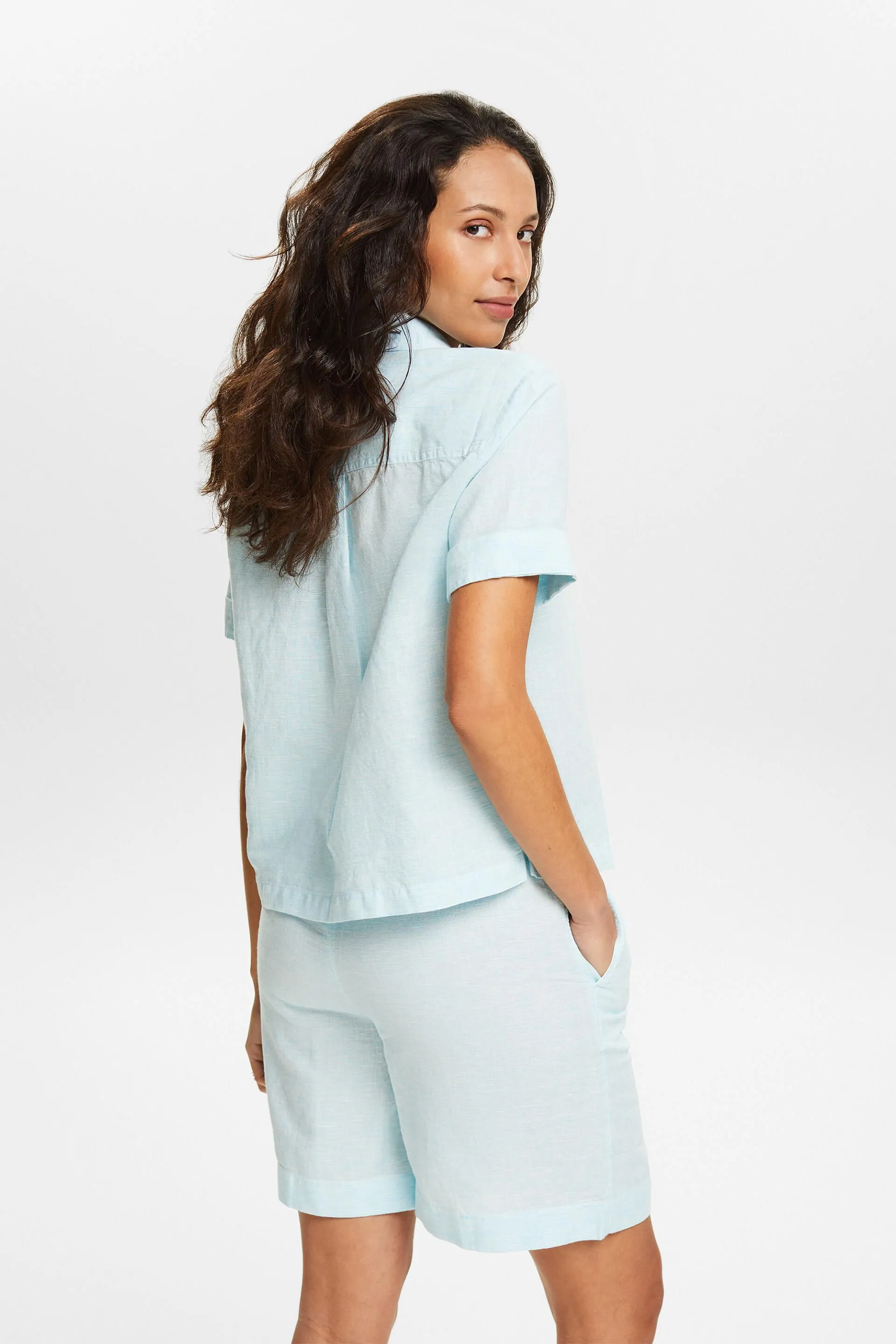 Chemise en coton et lin