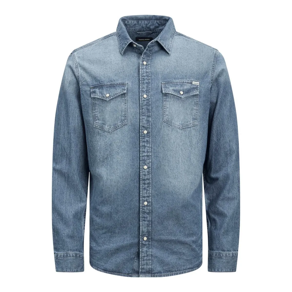 Chemise en denim Slim Fit Col chemise Manches longues Bleu Owen Jack & Jones - Chemise Homme sur MenCorner