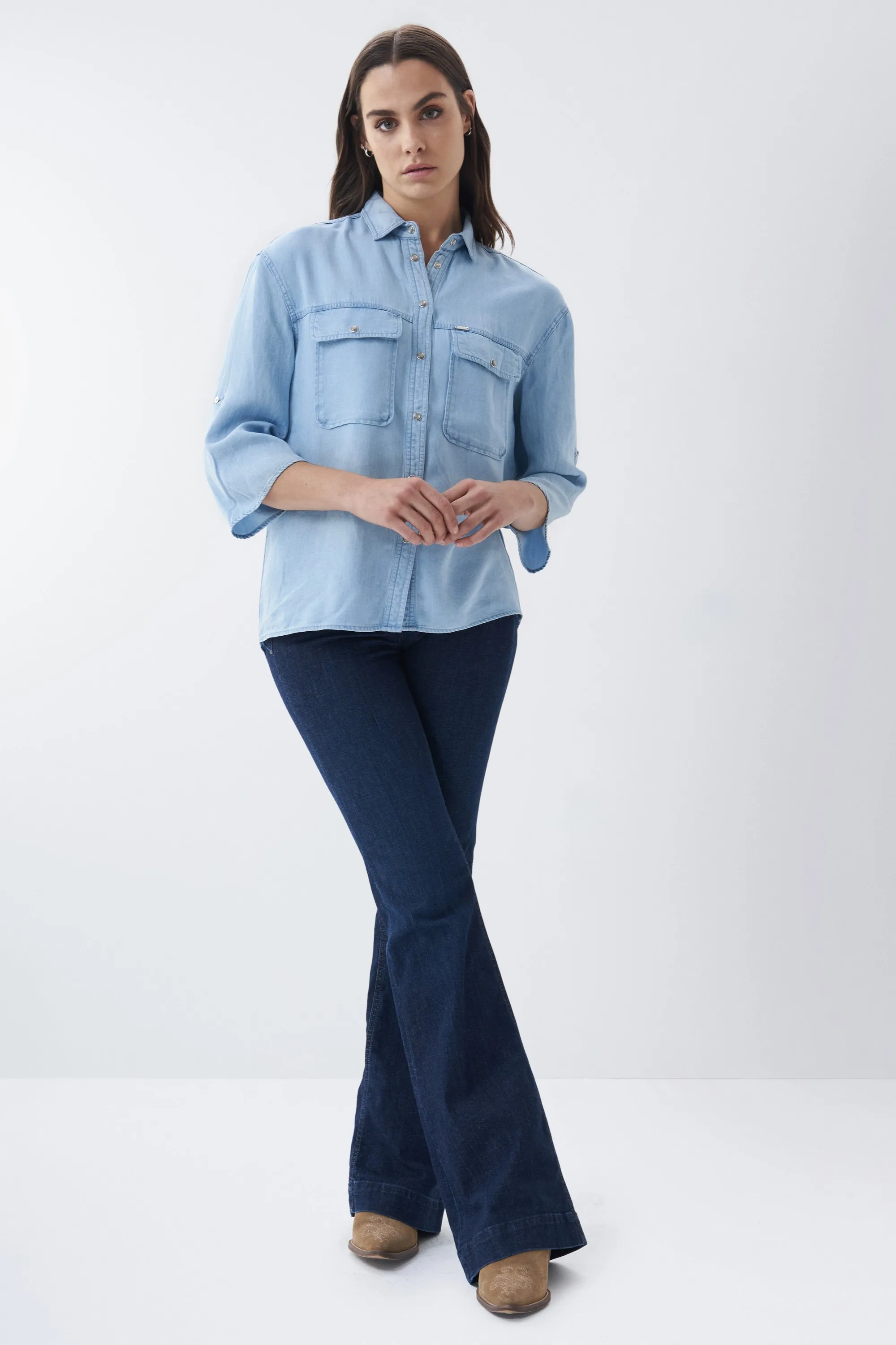 Chemise en tencel avec poches