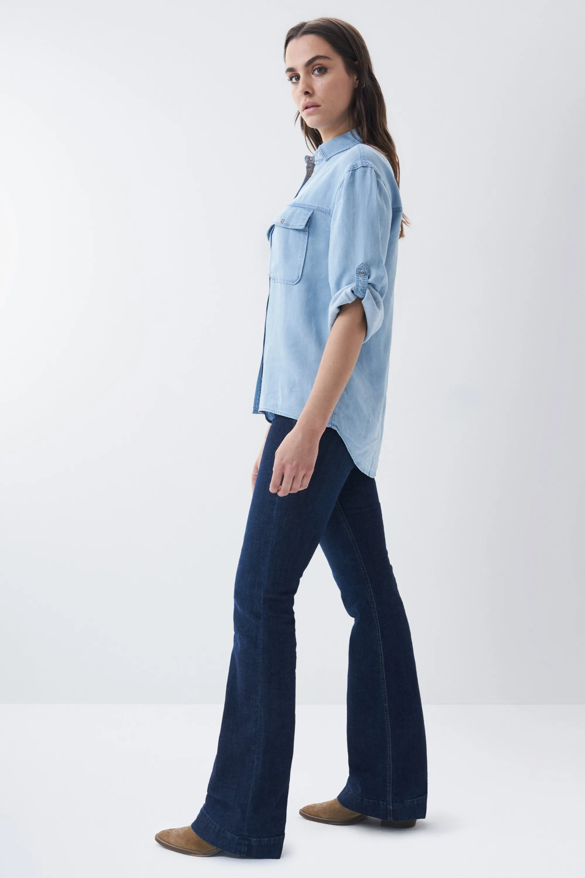 Chemise en tencel avec poches