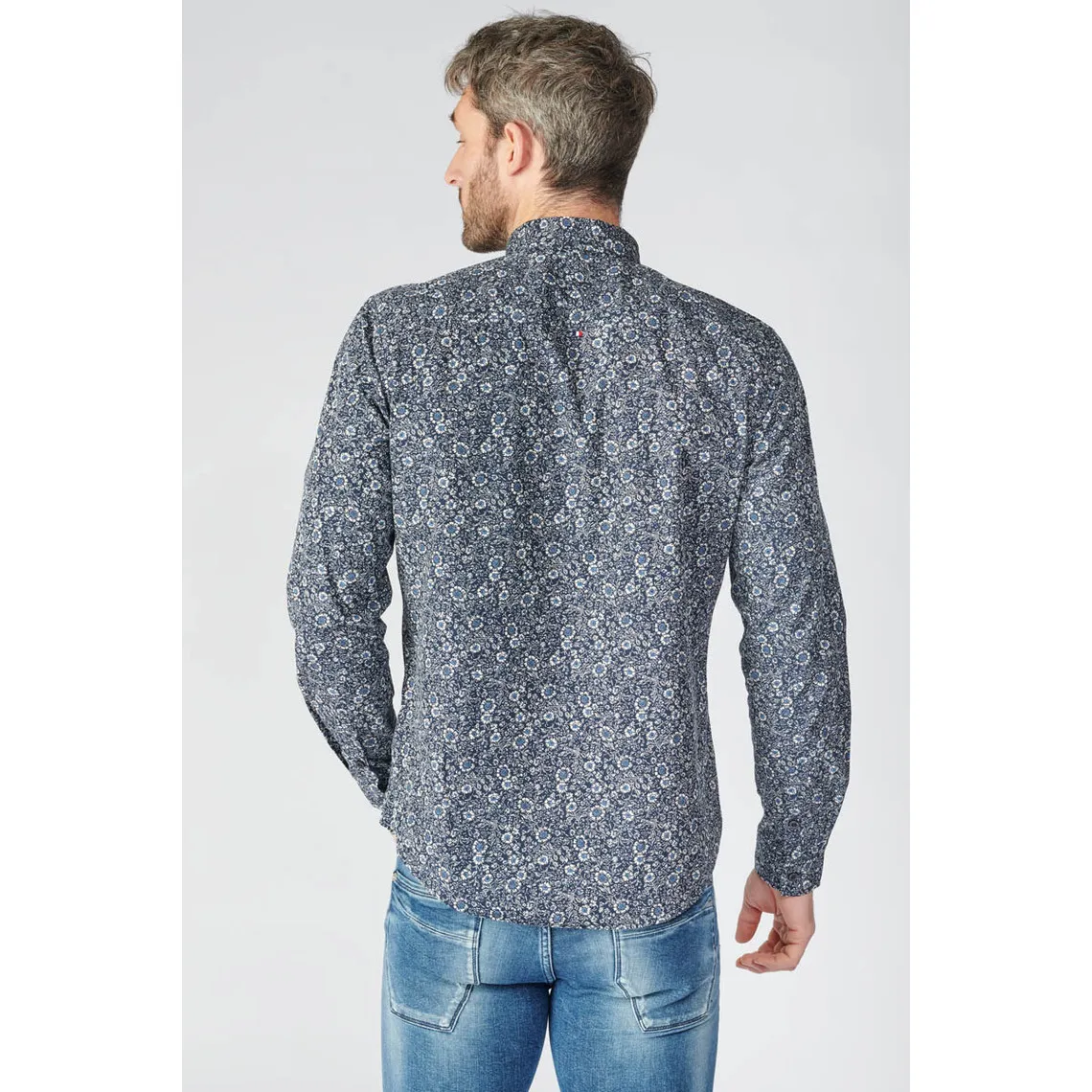 Chemise FABION bleu en coton Le Temps des Cerises - Chemise Homme sur MenCorner