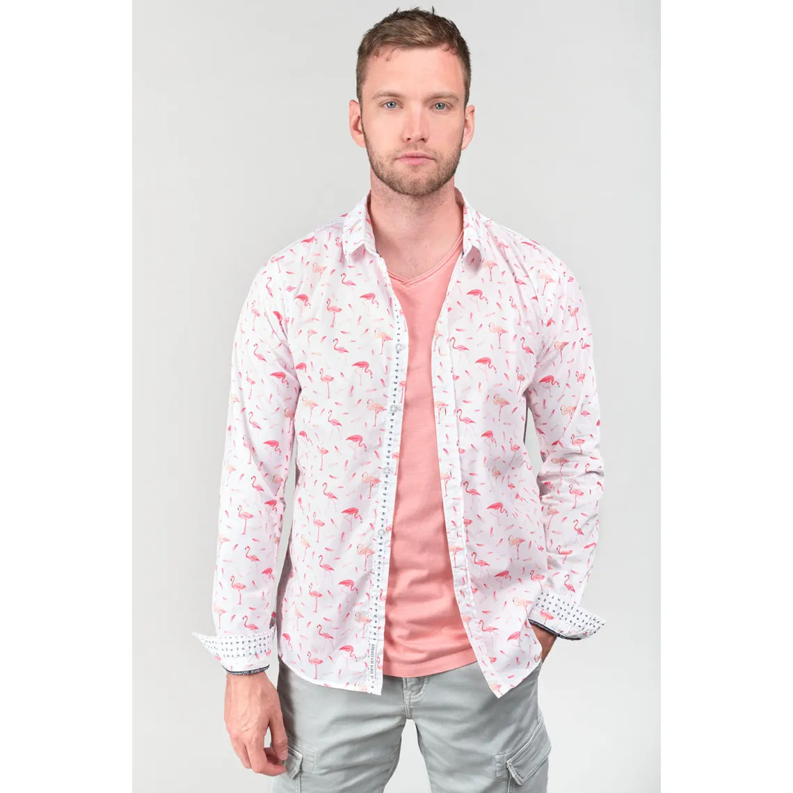Chemise FLAMAS blanc Le Temps des Cerises - Chemise Homme sur MenCorner
