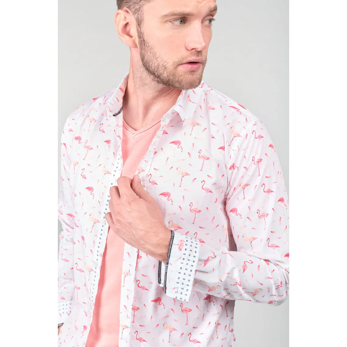 Chemise FLAMAS blanc Le Temps des Cerises - Chemise Homme sur MenCorner