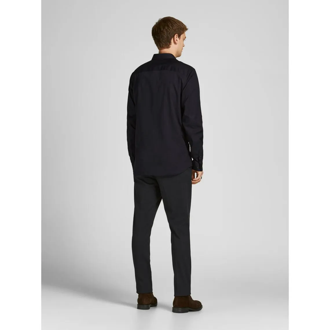Chemise habillée Slim Fit Col chemise Manches longues Noir en coton Jack & Jones - Chemise Homme sur MenCorner