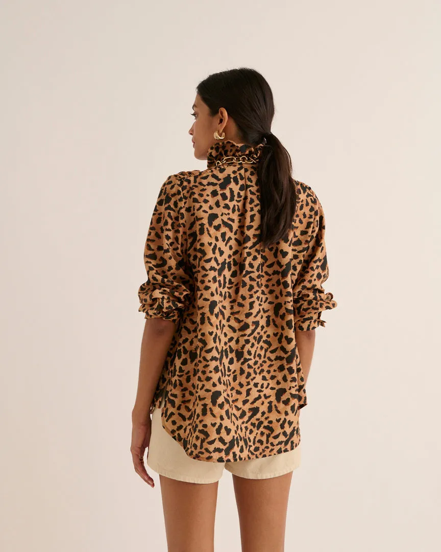 Chemise Léonor guépard cappuccino