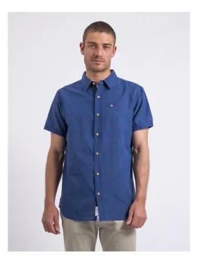 Chemise manches courtes pur coton DIMOTOX - Bleu