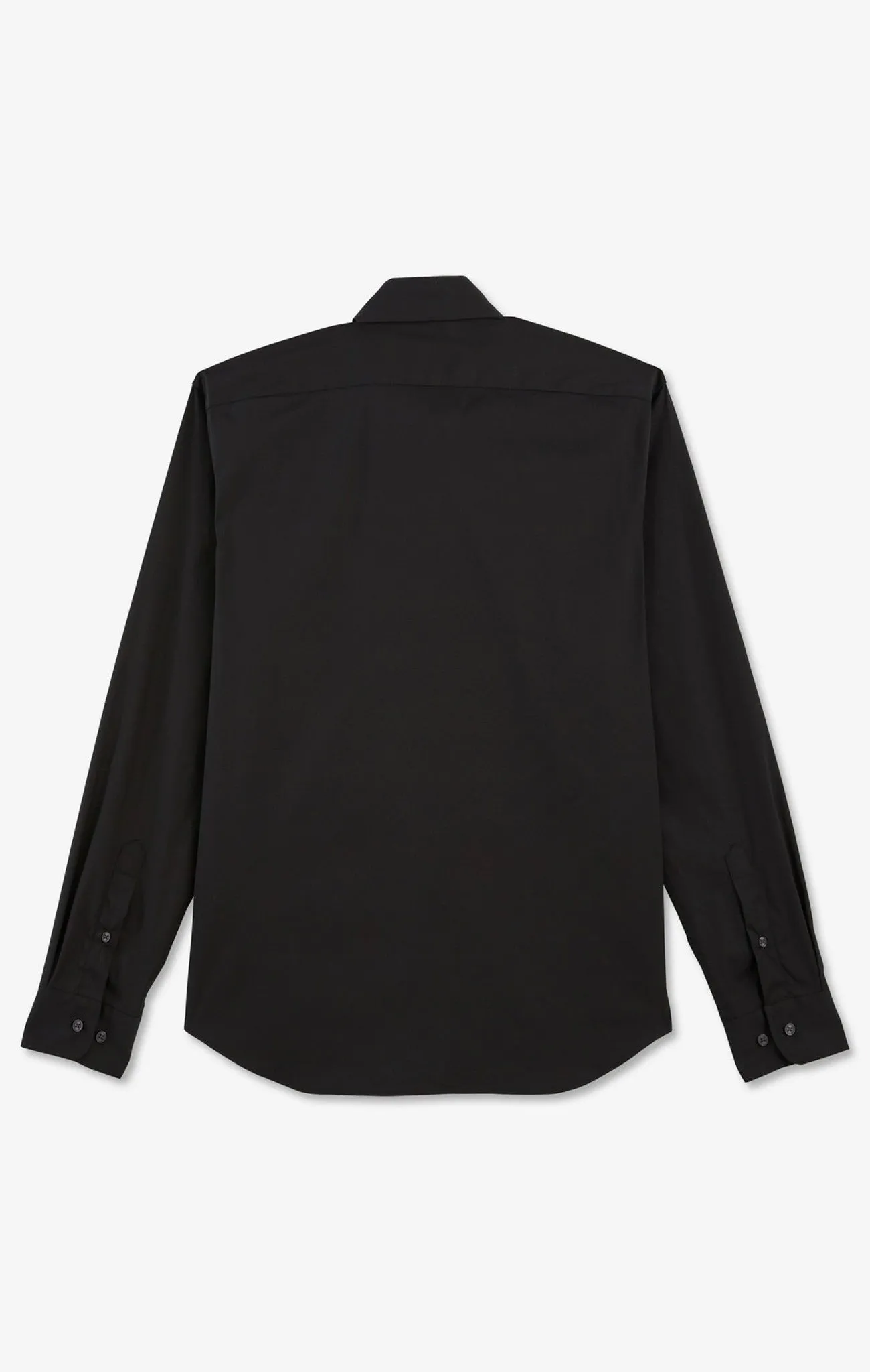 Chemise noir slim en popeline stretch