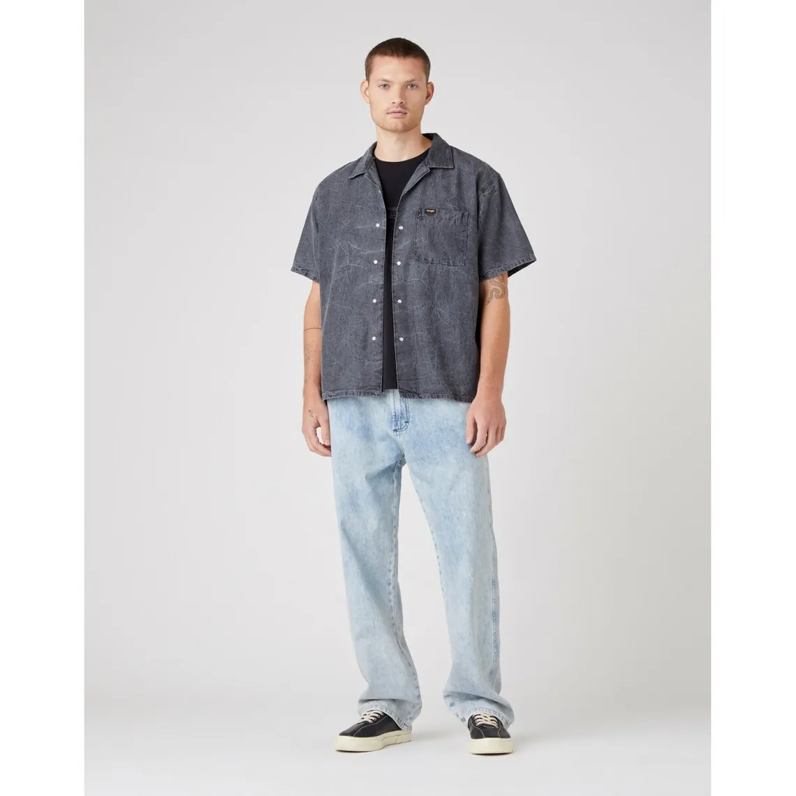 Chemise noire en coton pour homme Wrangler - Chemise Homme sur MenCorner