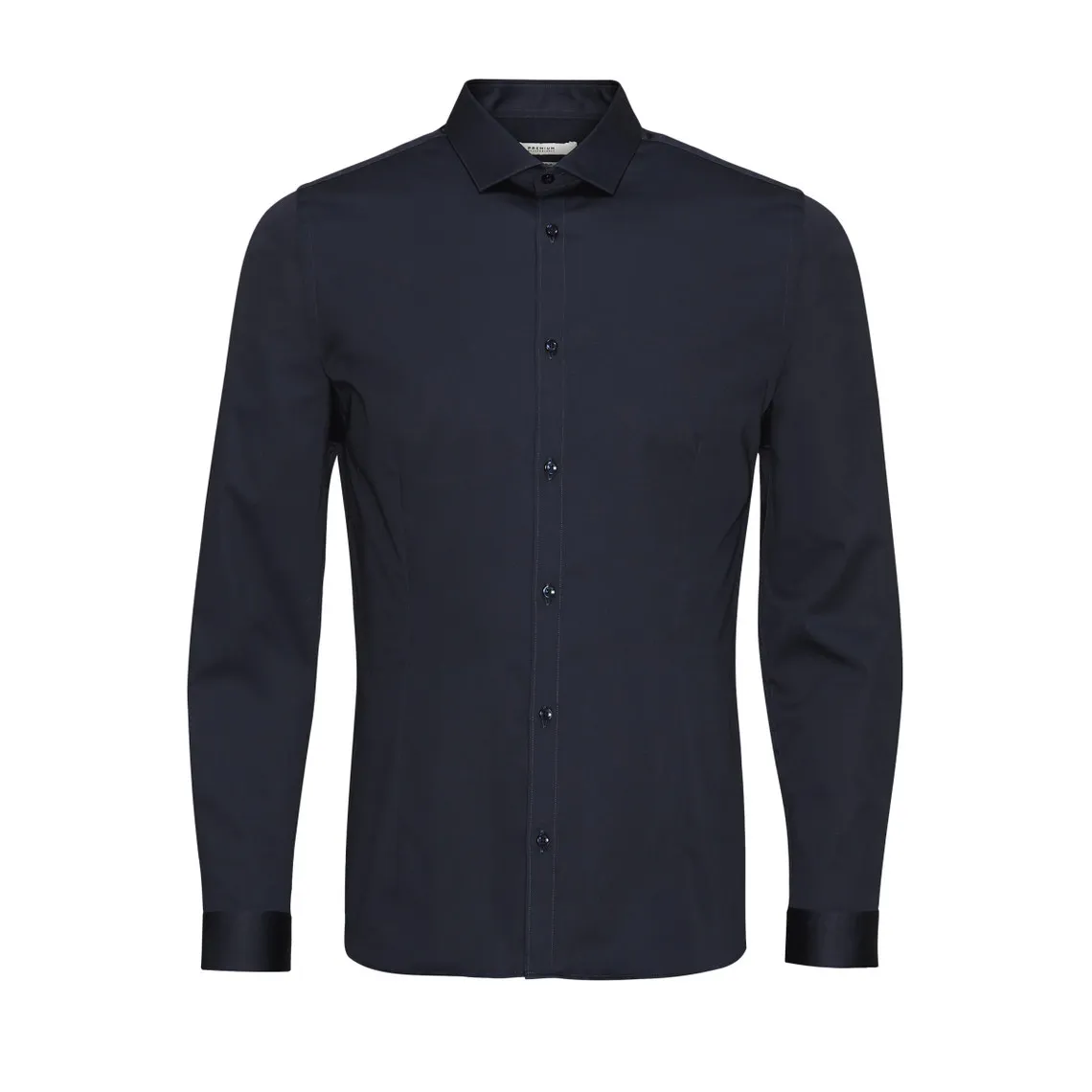 Chemise Super Slim Fit Col chemise Manches longues Bleu Marine en coton Jack & Jones - Chemise Homme sur MenCorner