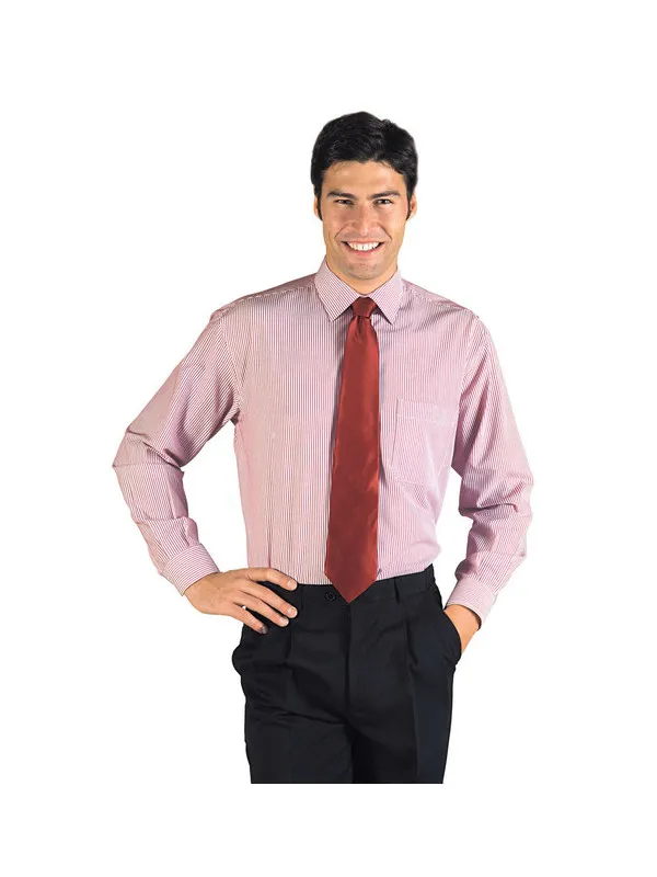Chemise Unisexe Blanc Rayé Bordeaux