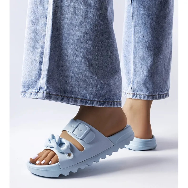 Claquettes en caoutchouc bleu Étoile
